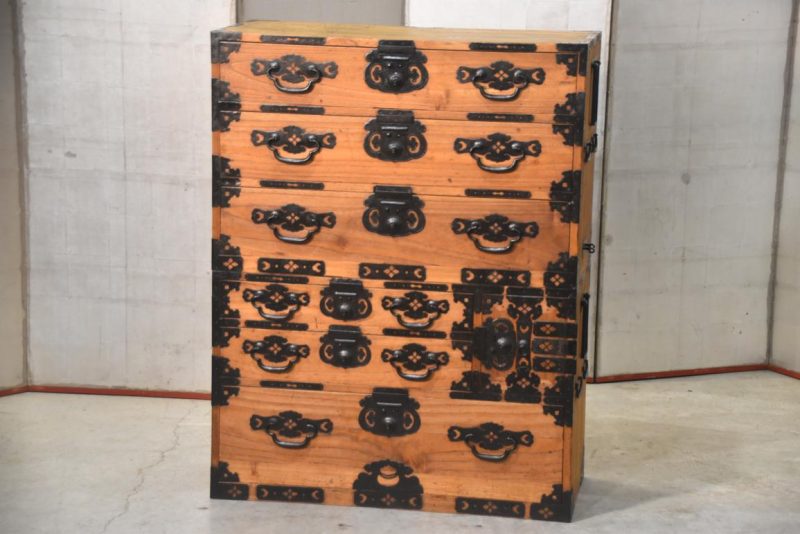 Antique Matsumoto Region Clothing Chest 2 Sections Width:870mm's - Image 3