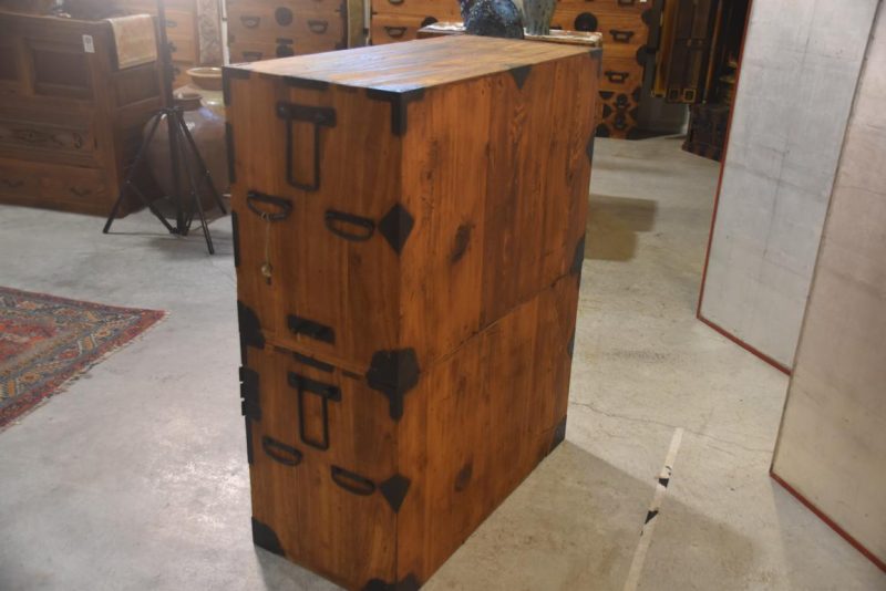 Antique Matsumoto Region Clothing Chest 2 Sections Width:870mm's - Image 12