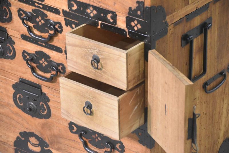 Antique Matsumoto Region Clothing Chest 2 Sections Width:870mm's - Image 9