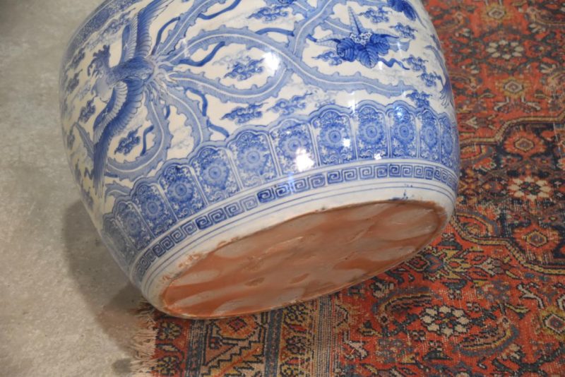 Antique Japanese Blue and White Porcelain Hibachi Width:520mm - Image 8