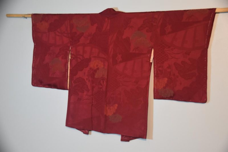 Jacquard and Lacquer Thread Vintage Silk Haori - Image 5