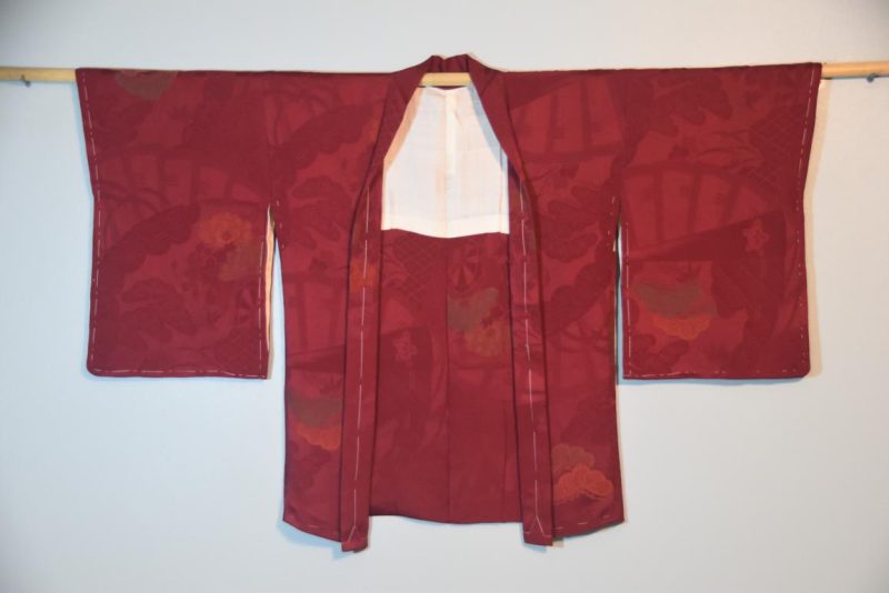 Jacquard and Lacquer Thread Vintage Silk Haori - Image 4