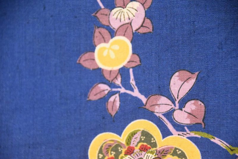 Japanese Tsumugi (Slubbed Silk)  Royal Blue Silk Haori - Image 2