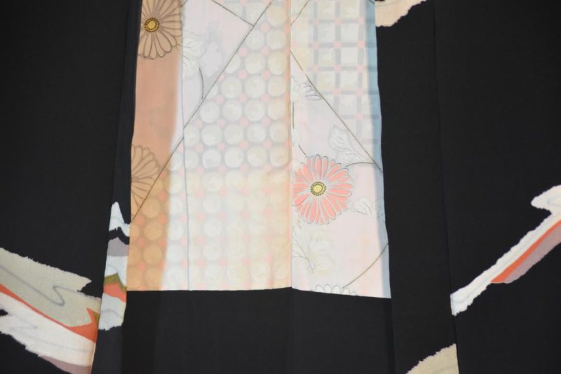 Black 1950's Design Vintage Silk Haori - Image 5