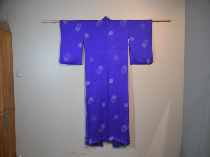 Vibrant Blue Kimono Japanese Silk