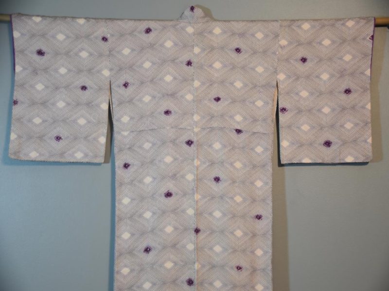 Purple Geometric Kimono Japanese Silk - Image 7