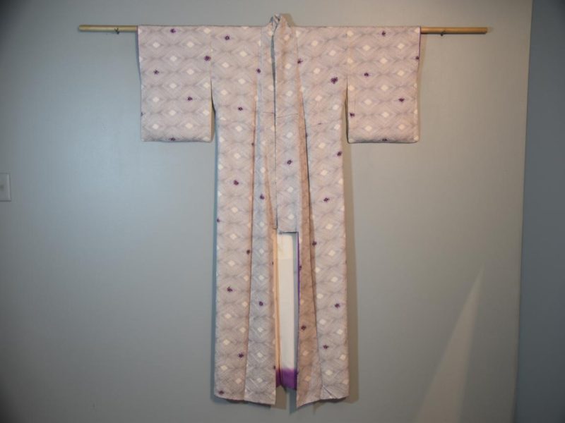 Purple Geometric Kimono Japanese Silk - Image 4