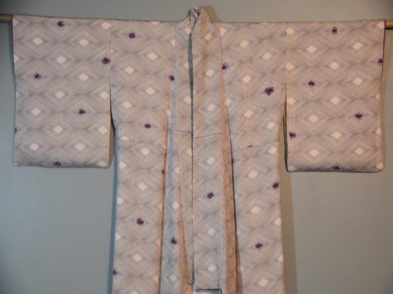 Purple Geometric Kimono Japanese Silk - Image 6