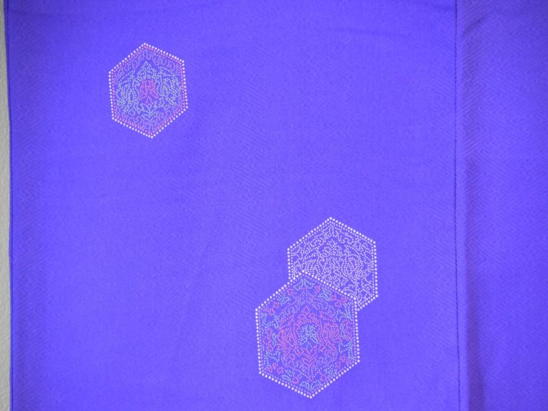 Vibrant Blue Kimono Japanese Silk - Image 2