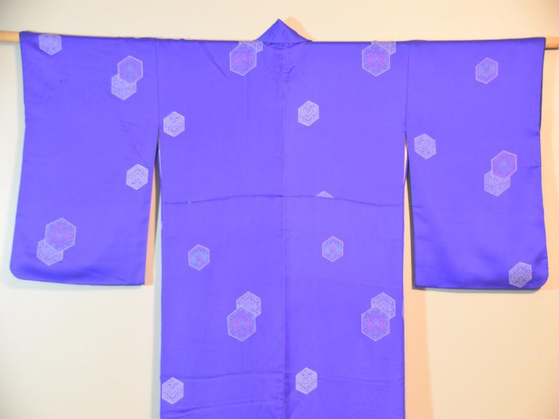 Vibrant Blue Kimono Japanese Silk - Image 8
