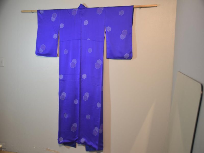 Vibrant Blue Kimono Japanese Silk - Image 5
