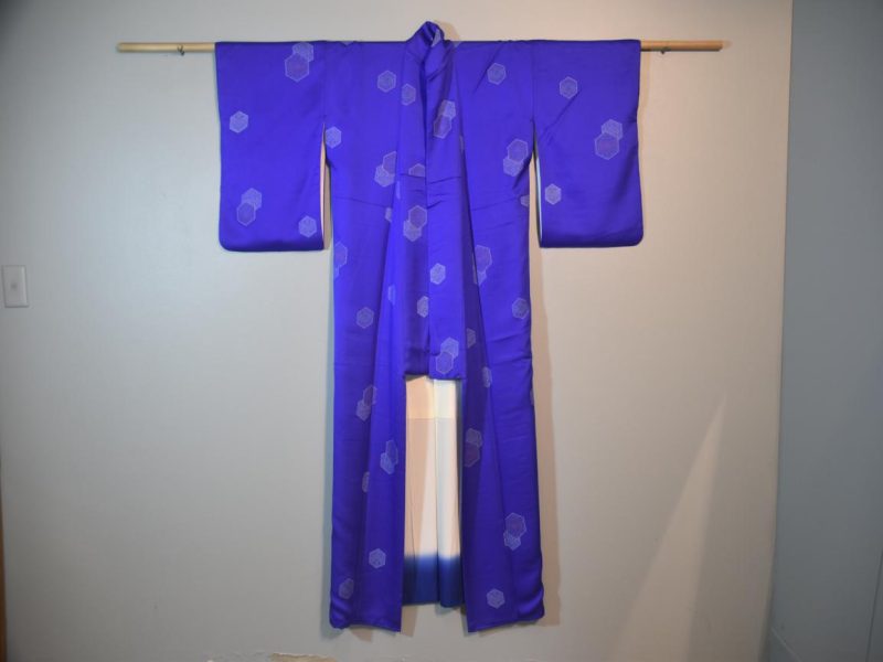 Vibrant Blue Kimono Japanese Silk - Image 4