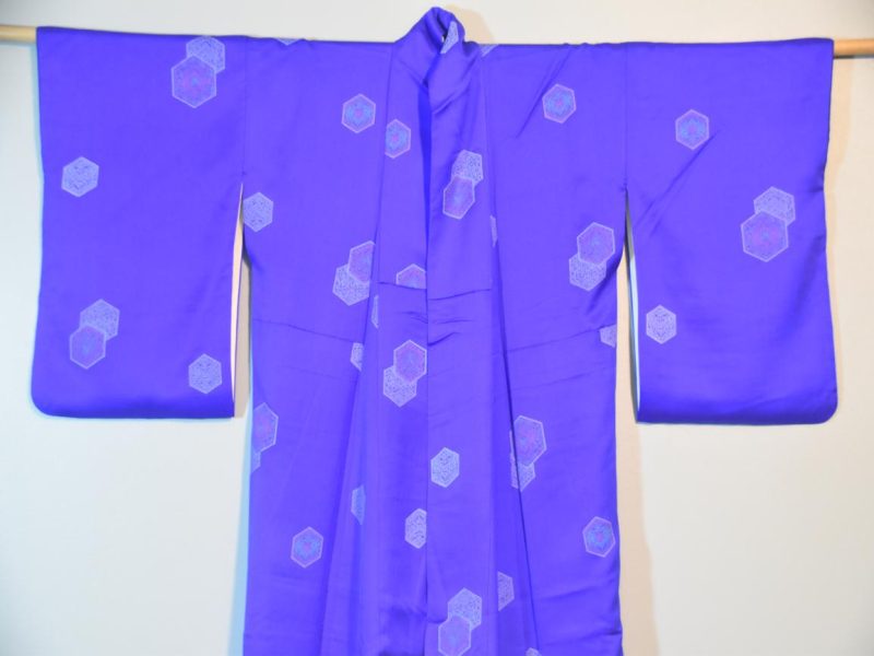 Vibrant Blue Kimono Japanese Silk - Image 6