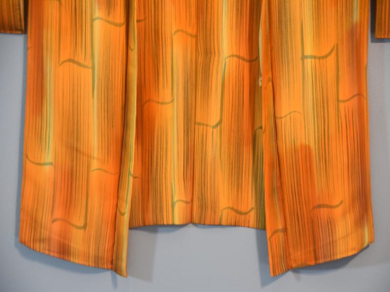 Japanese Vintage Orange Silk Haori - Image 5