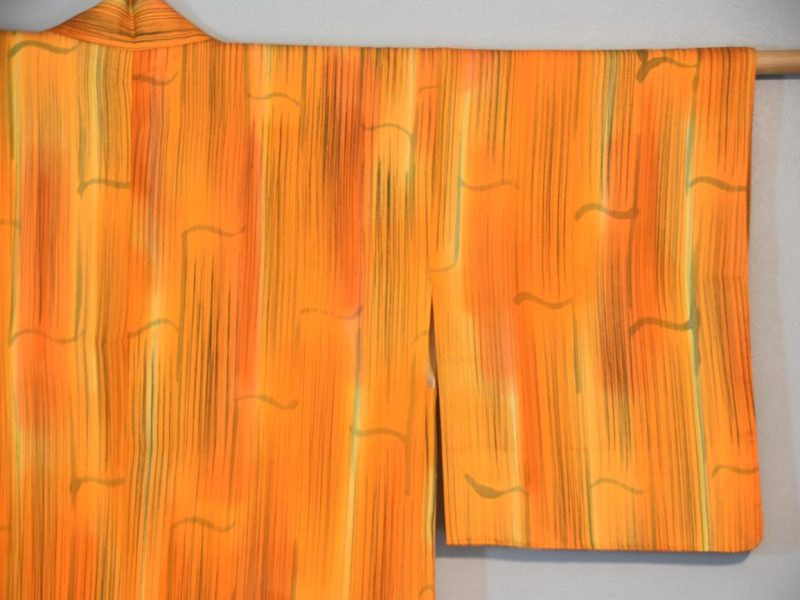 Japanese Vintage Orange Silk Haori - Image 3