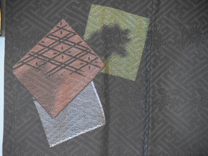Japanese Vintage Black Silk Jacquard Haori - Image 7