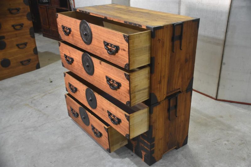 Antique 2 Section Clothing Chest 4 Drawers and a Cash Door Width:1010mm - Image 10