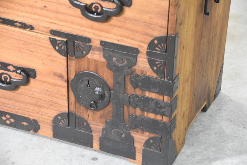 Antique 2 Section Clothing Chest 4 Drawers and a Cash Door Width:1010mm - Image 8