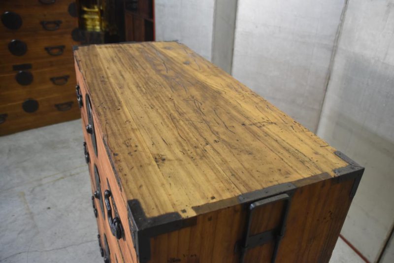 Antique 2 Section Clothing Chest 4 Drawers and a Cash Door Width:1010mm - Image 7