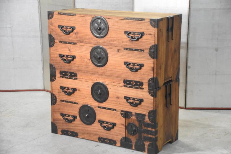 Antique 2 Section Clothing Chest 4 Drawers and a Cash Door Width:1010mm - Image 5