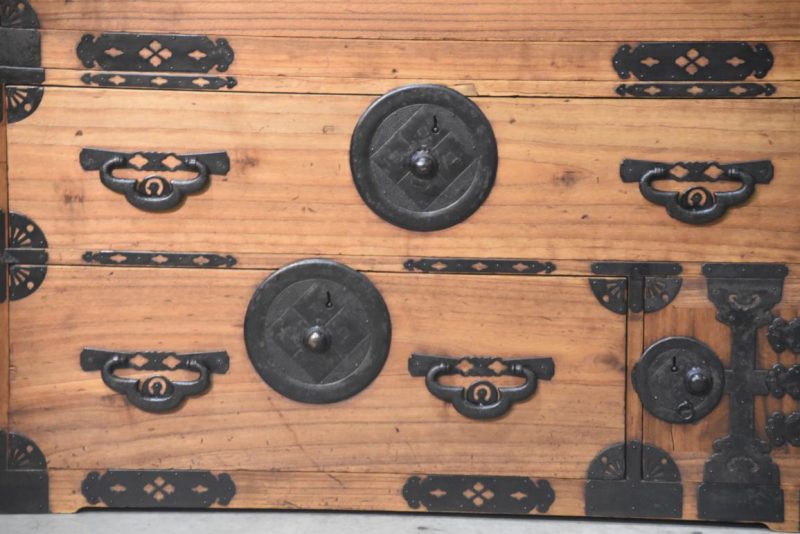 Antique 2 Section Clothing Chest 4 Drawers and a Cash Door Width:1010mm - Image 4