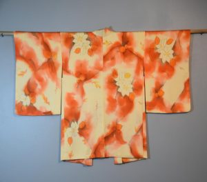 Orange and Lemon colour Silk Vintage Haori