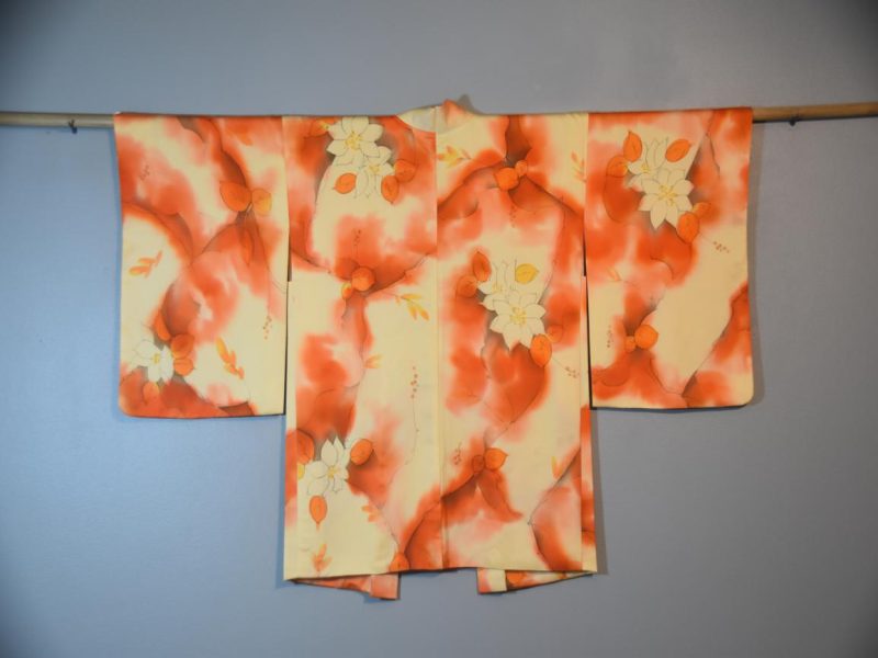 Orange and Lemon colour Silk Vintage Haori