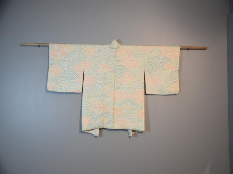 Wave Patterned Shibori Silk Vintage Haori