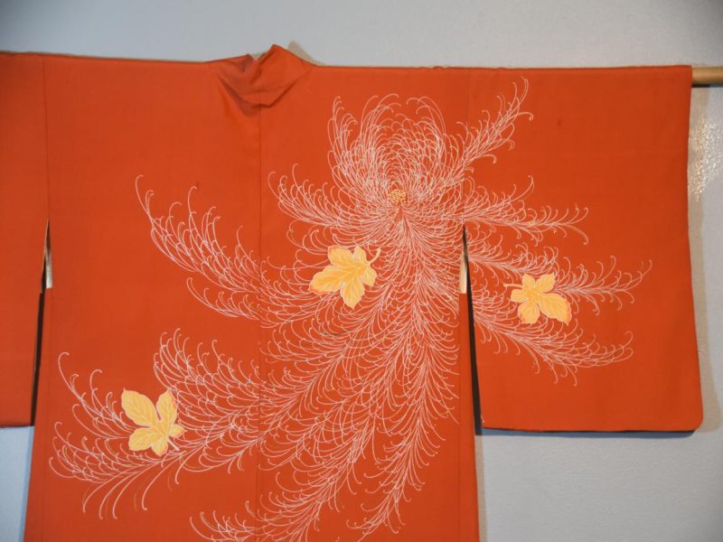 Japanese Vintage Orange Silk Haori - Image 6