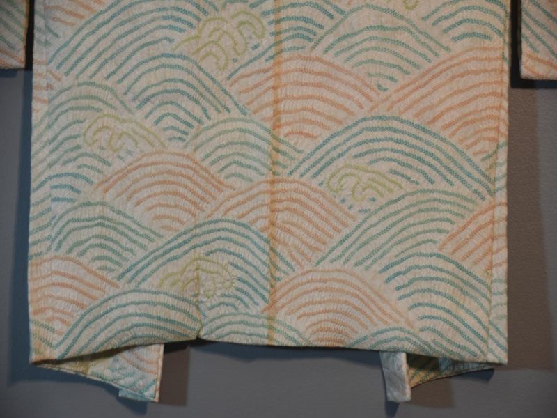 Wave Patterned Shibori Silk Vintage Haori - Image 5