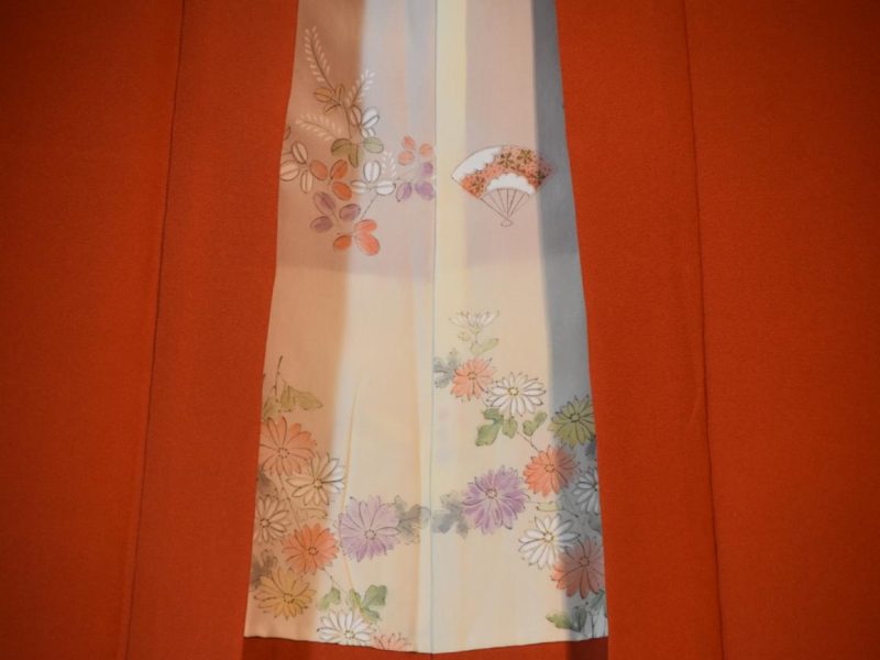 Japanese Vintage Orange Silk Haori - Image 3