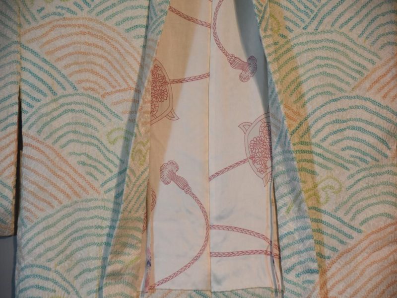 Wave Patterned Shibori Silk Vintage Haori - Image 3