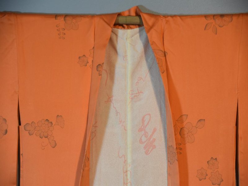 Japanese Vintage Orange Silk Haori - Image 5