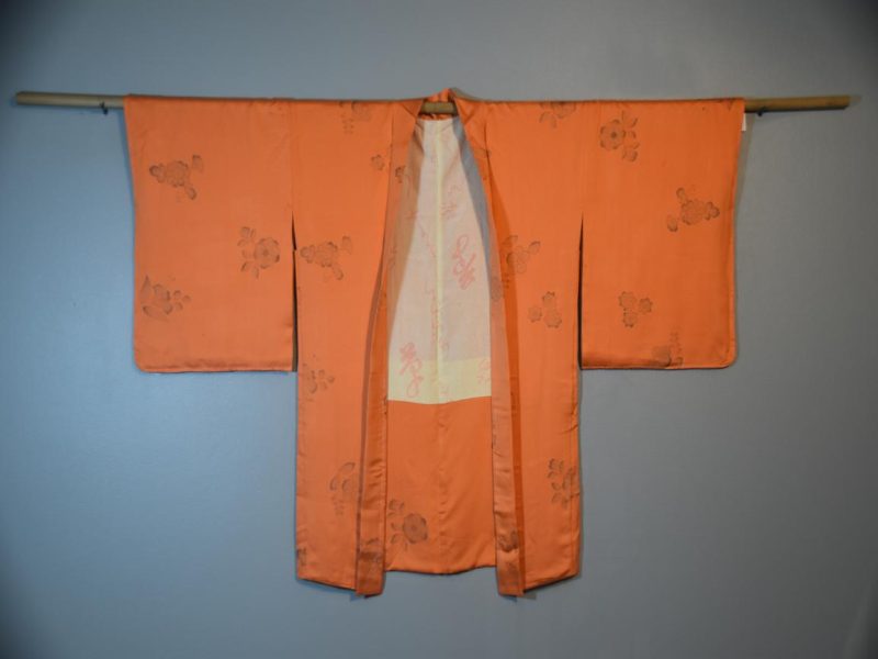 Japanese Vintage Orange Silk Haori - Image 4
