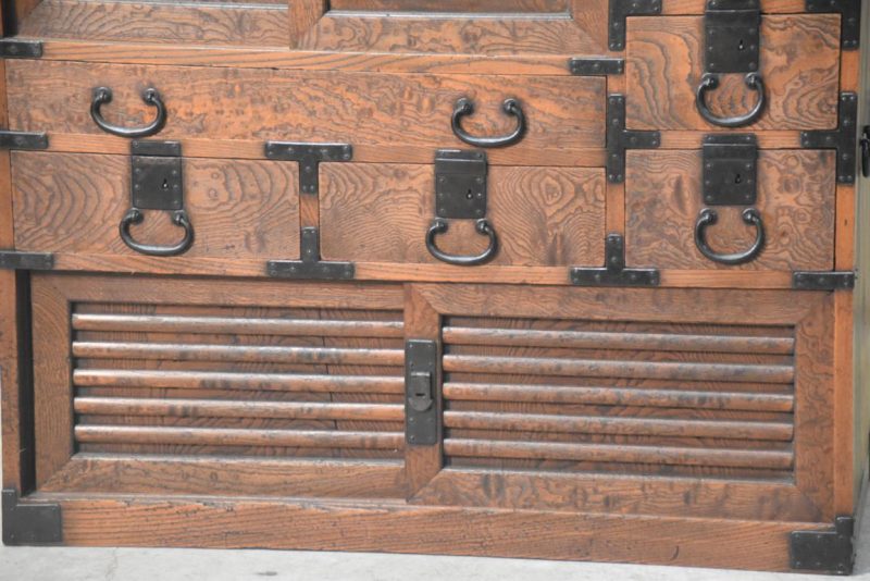 Antique Japanese Elm Merchant Chest Choba Dansu Width:970mm's - Image 6