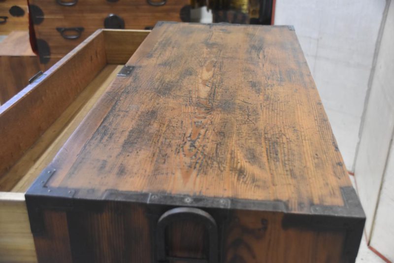 Antique Japanese Elm Merchant Chest Choba Dansu Width:970mm's - Image 10