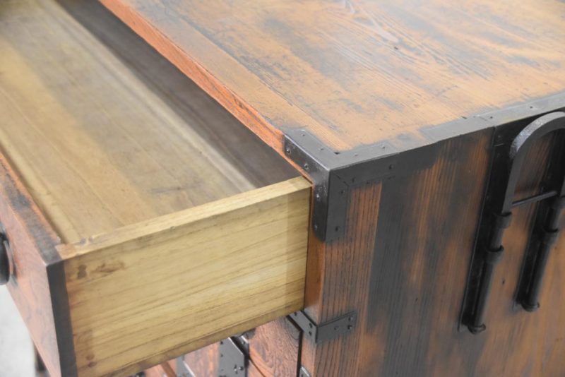 Antique Japanese Elm Merchant Chest Choba Dansu Width:970mm's - Image 9