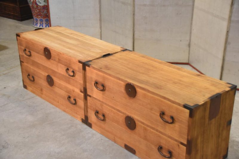 Antique 2 Section Clothing Chest  Width:940mm - Image 9