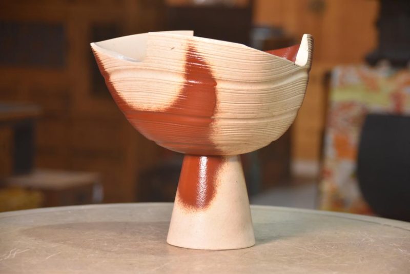 Japanese Ceramic Ikebana Vase Width:230mm - Image 6
