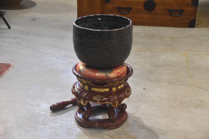 Japanese Buddhist Rin Bell, Stricker and Stand Height:620mm - Image 5