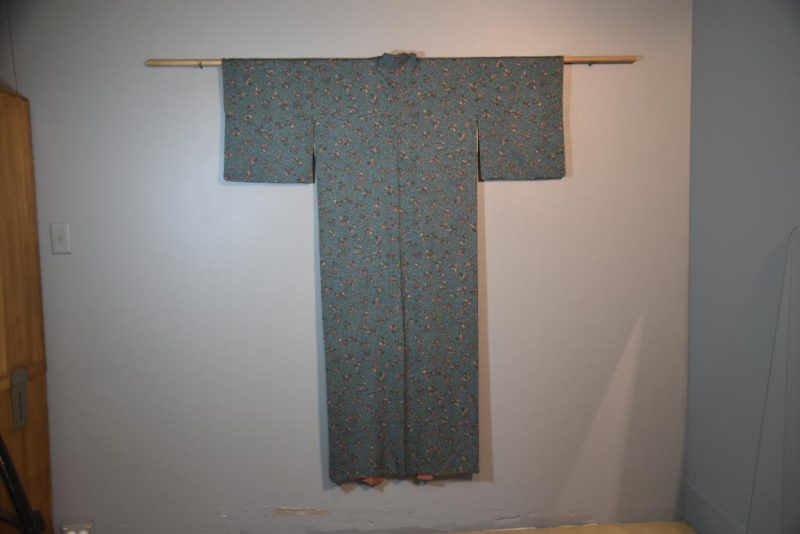 Deep Jade Kimono Japanese Silk