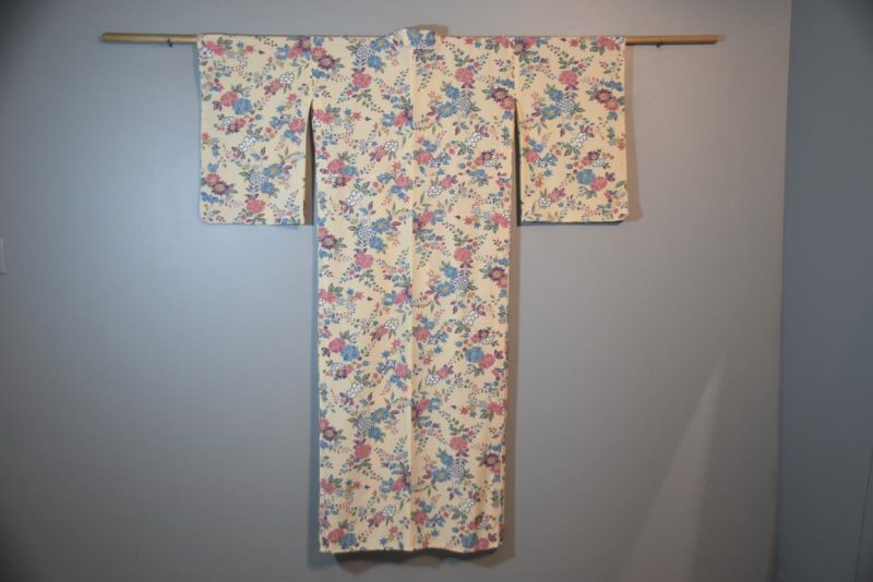 Pinks and Blues Japanese Silk Kimono