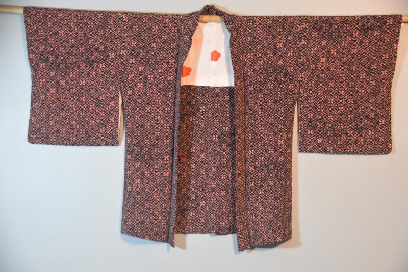 Black and Pink Silk Vintage Haori - Image 6