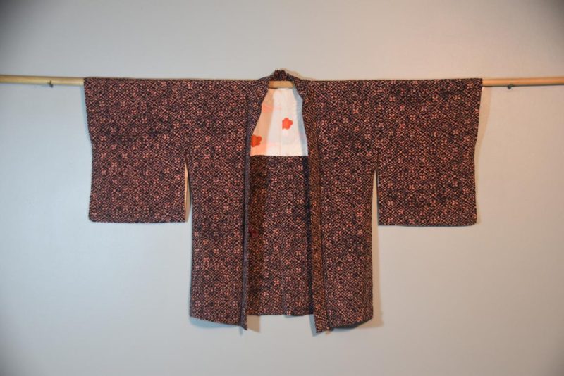 Black and Pink Silk Vintage Haori