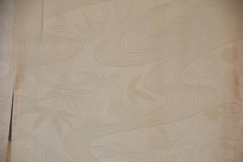 Vintage Ivory White Silk Jacquard Haori - Image 3