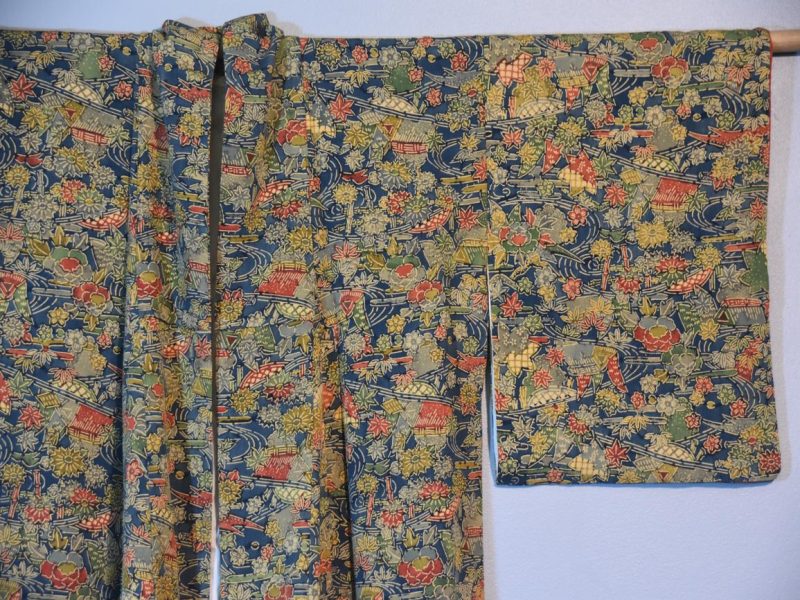 Vintage Green Tone Silk Kimono - Image 4