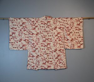 Cream and Red Silk Haori