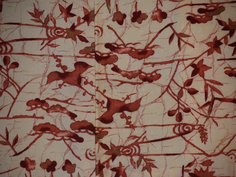 Cream and Red Silk Haori - Image 2