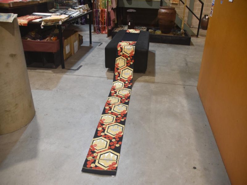 Floral and Geometric Vintage Obi Sash  Length:4000mm - Image 4