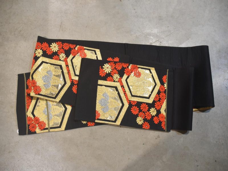 Floral and Geometric Vintage Obi Sash  Length:4000mm - Image 3